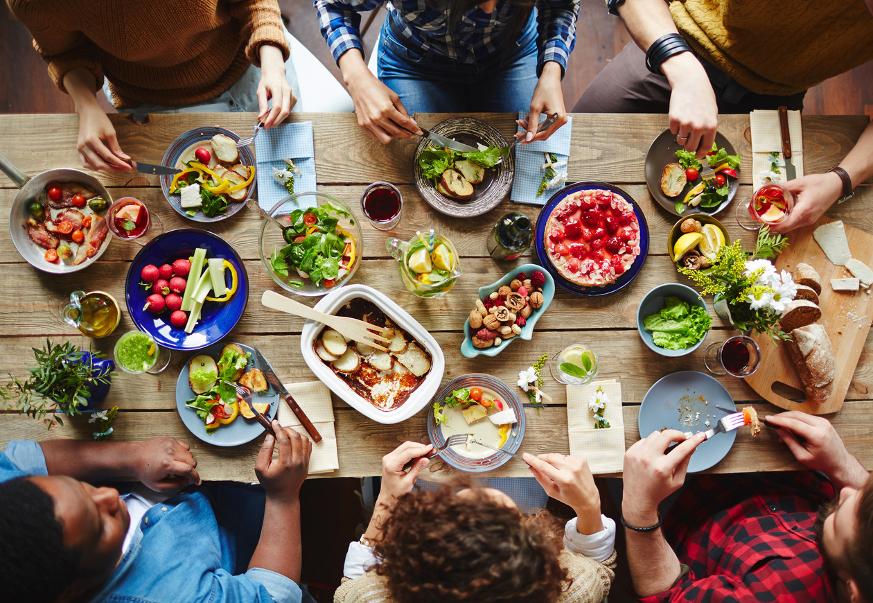 Friends dining